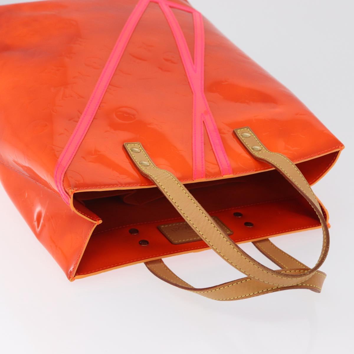 LOUIS VUITTON Monogram Vernis Fluo Reade MM Bag Orange Pink M91902 Auth 172364A
