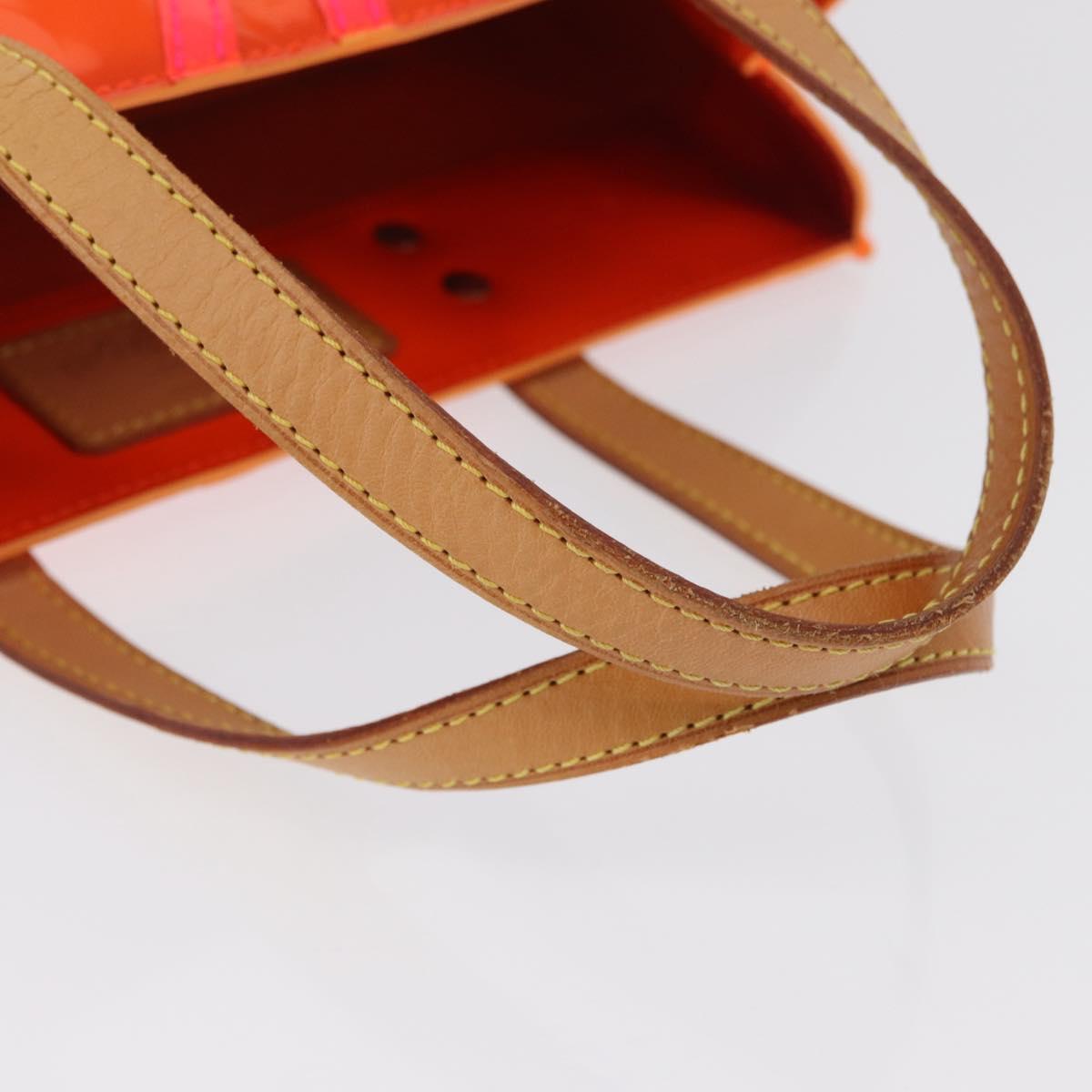 LOUIS VUITTON Monogram Vernis Fluo Reade MM Bag Orange Pink M91902 Auth 172364A