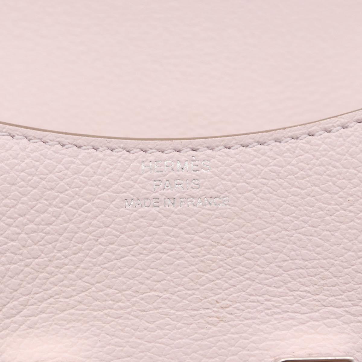 HERMES Constance Slim Wallet Leather Pink Silver Auth 172366SM