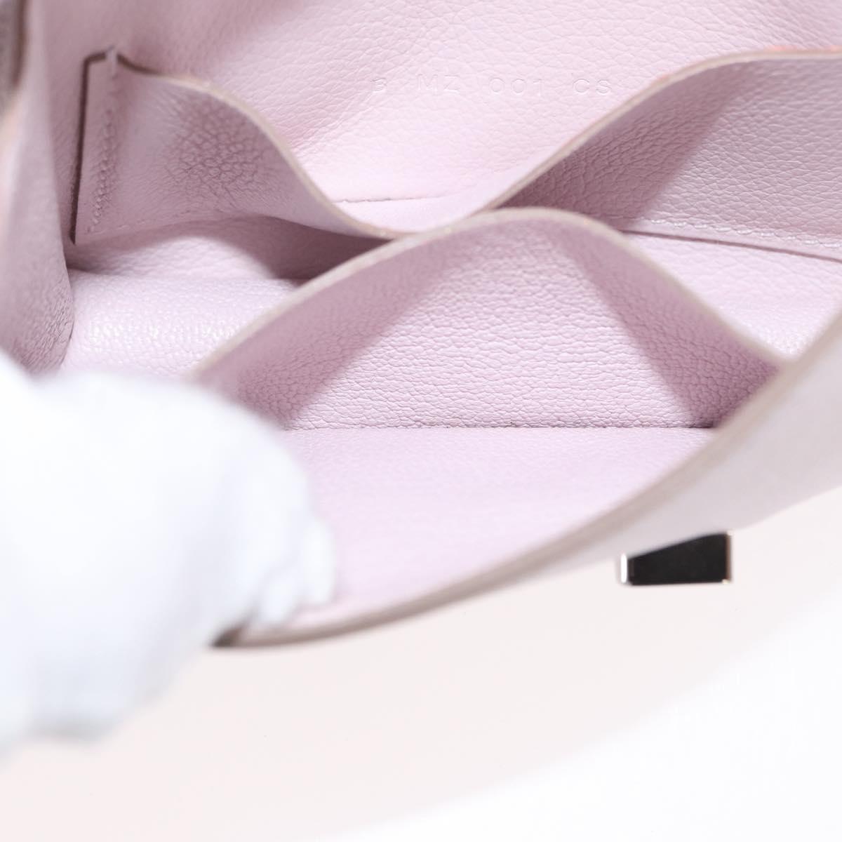HERMES Constance Slim Wallet Leather Pink Silver Auth 172366SM