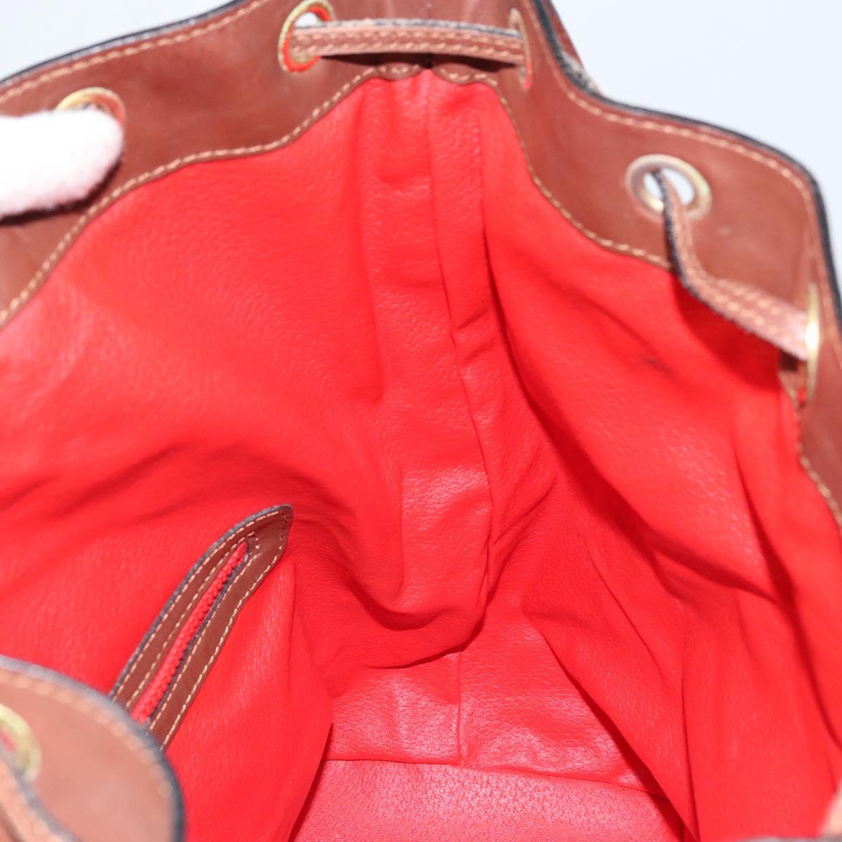 CELINE Shoulder Bag Canvas Multicolor Gold Auth 172371