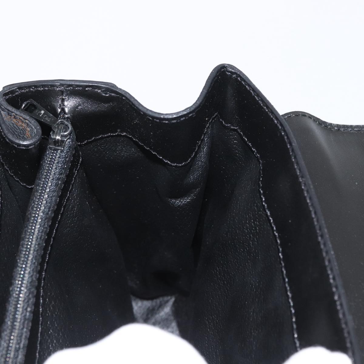 CELINE Circle Macadam Canvas Hand Bag PVC Leather Black Gold Auth 172374