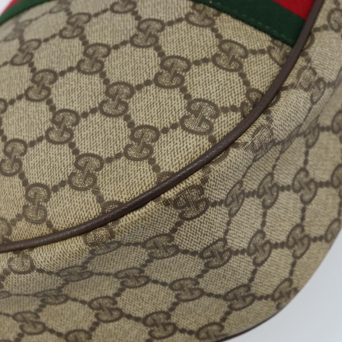 GUCCI Web Sherry Line GG Supreme Shoulder Bag PVC Beige Gold 010 378 Auth 172377