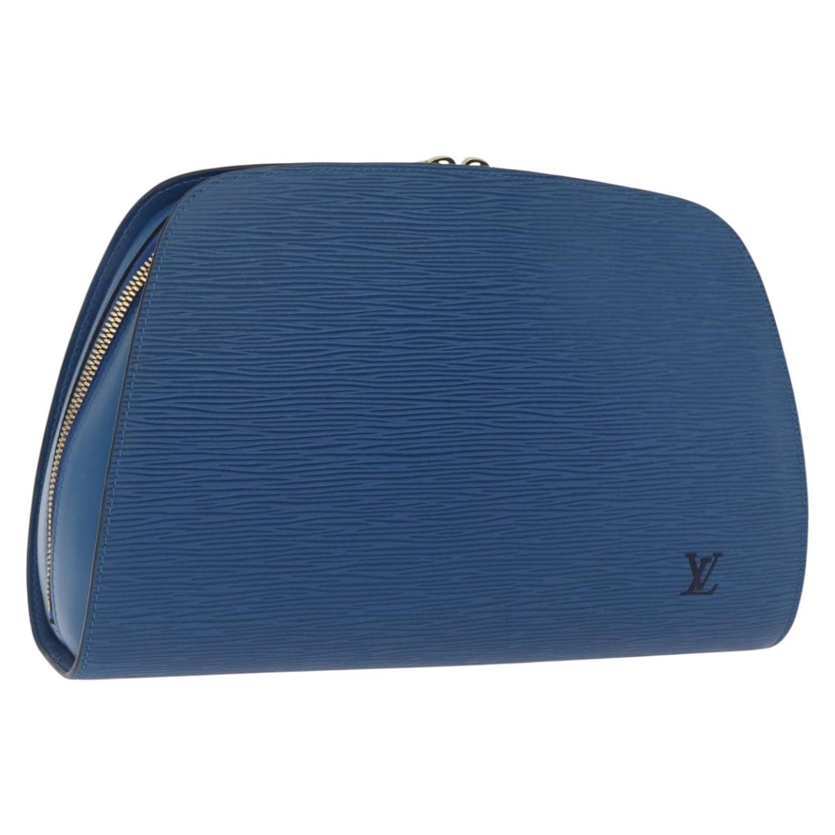 LOUIS VUITTON Epi Dauphine GM Pouch Blue M48435 LV Auth 172381