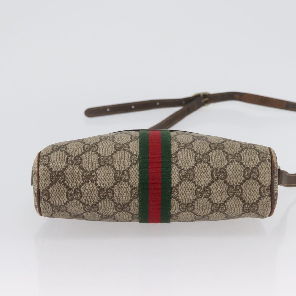 GUCCI GG Supreme Web Sherry Line Shoulder Bag PVC Beige Gold 010 378 Auth 172385
