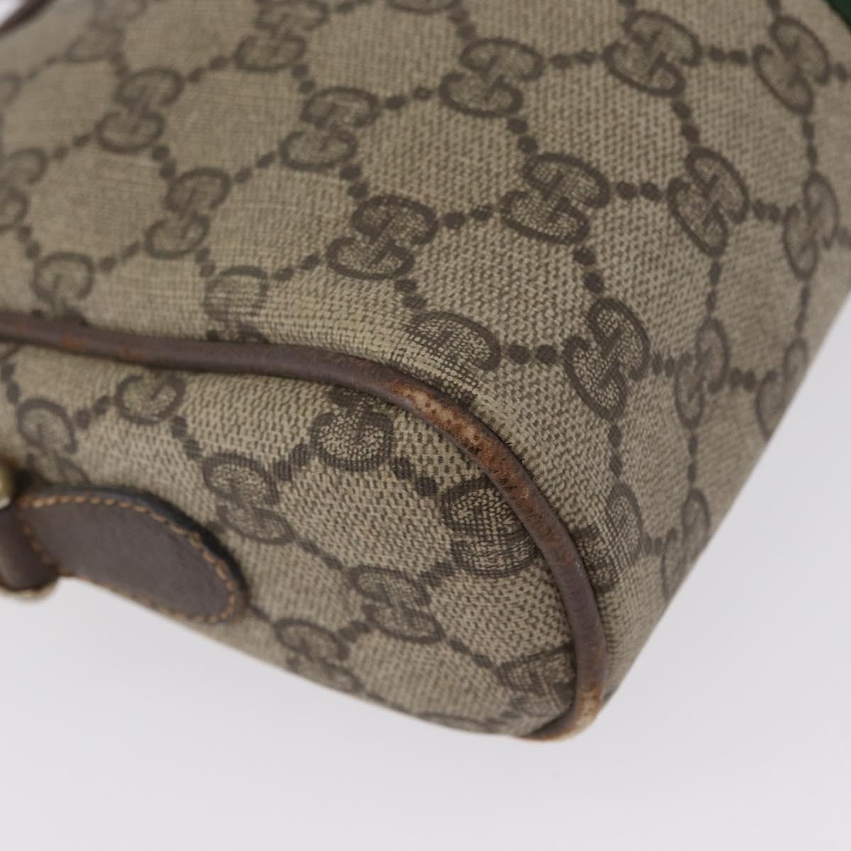 GUCCI GG Supreme Web Sherry Line Shoulder Bag PVC Beige Gold 010 378 Auth 172385