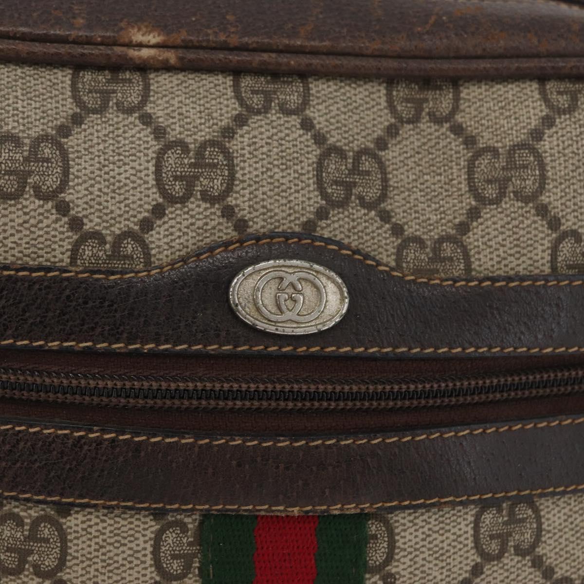 GUCCI GG Supreme Web Sherry Line Shoulder Bag PVC Beige Gold 010 378 Auth 172385