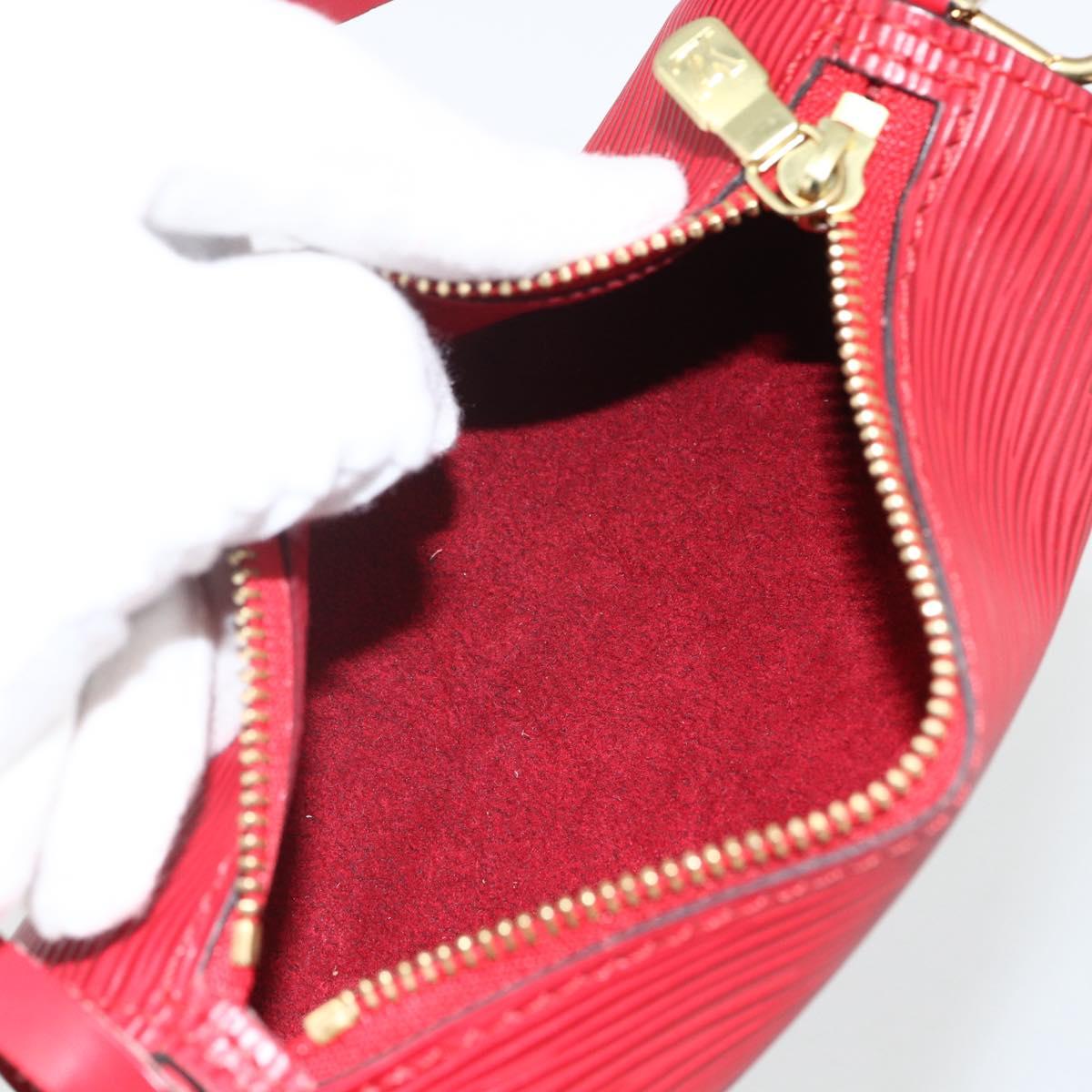 LOUIS VUITTON Epi Soufflot Pouch Accessory Pouch Red LV Auth 172405