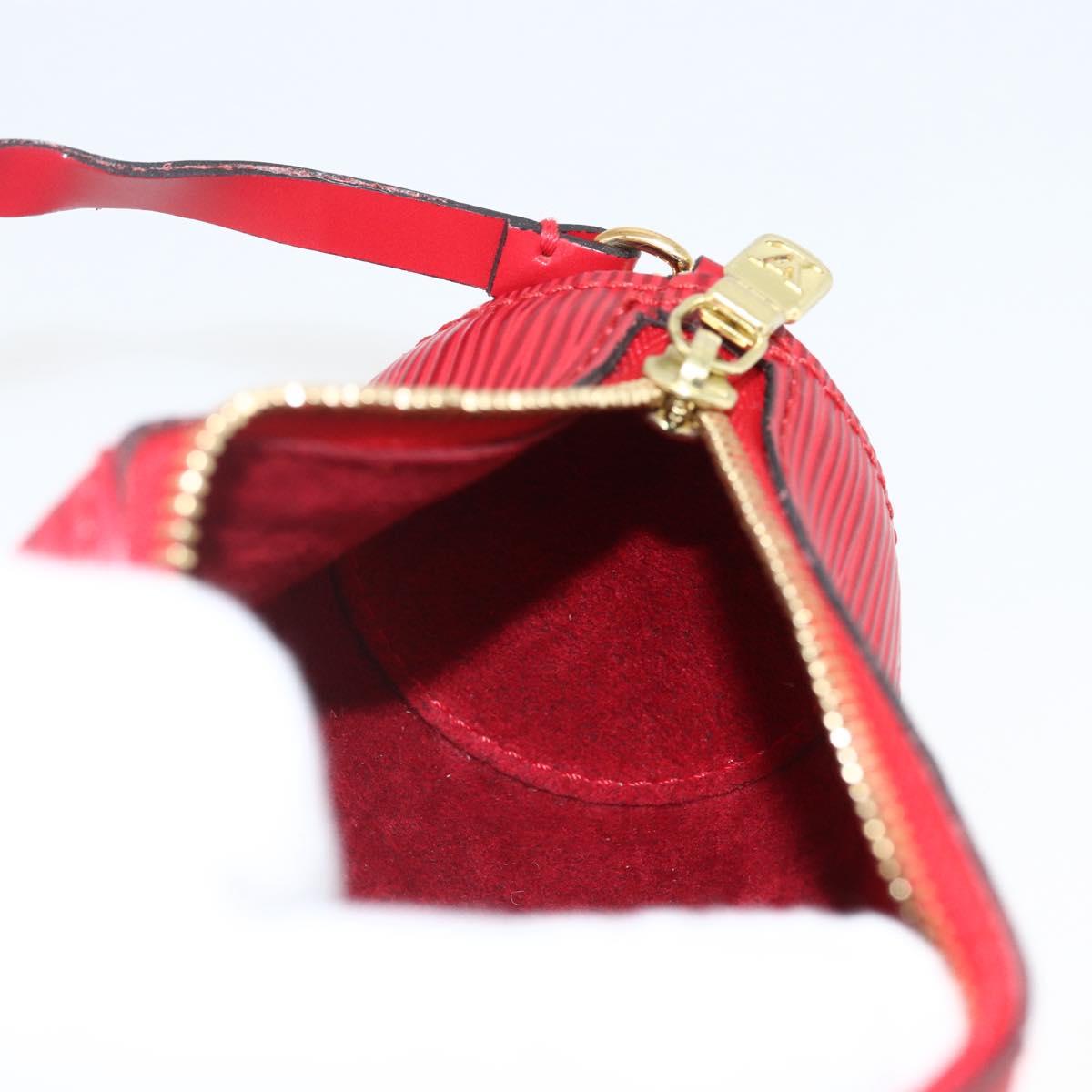 LOUIS VUITTON Epi Soufflot Pouch Accessory Pouch Red LV Auth 172405