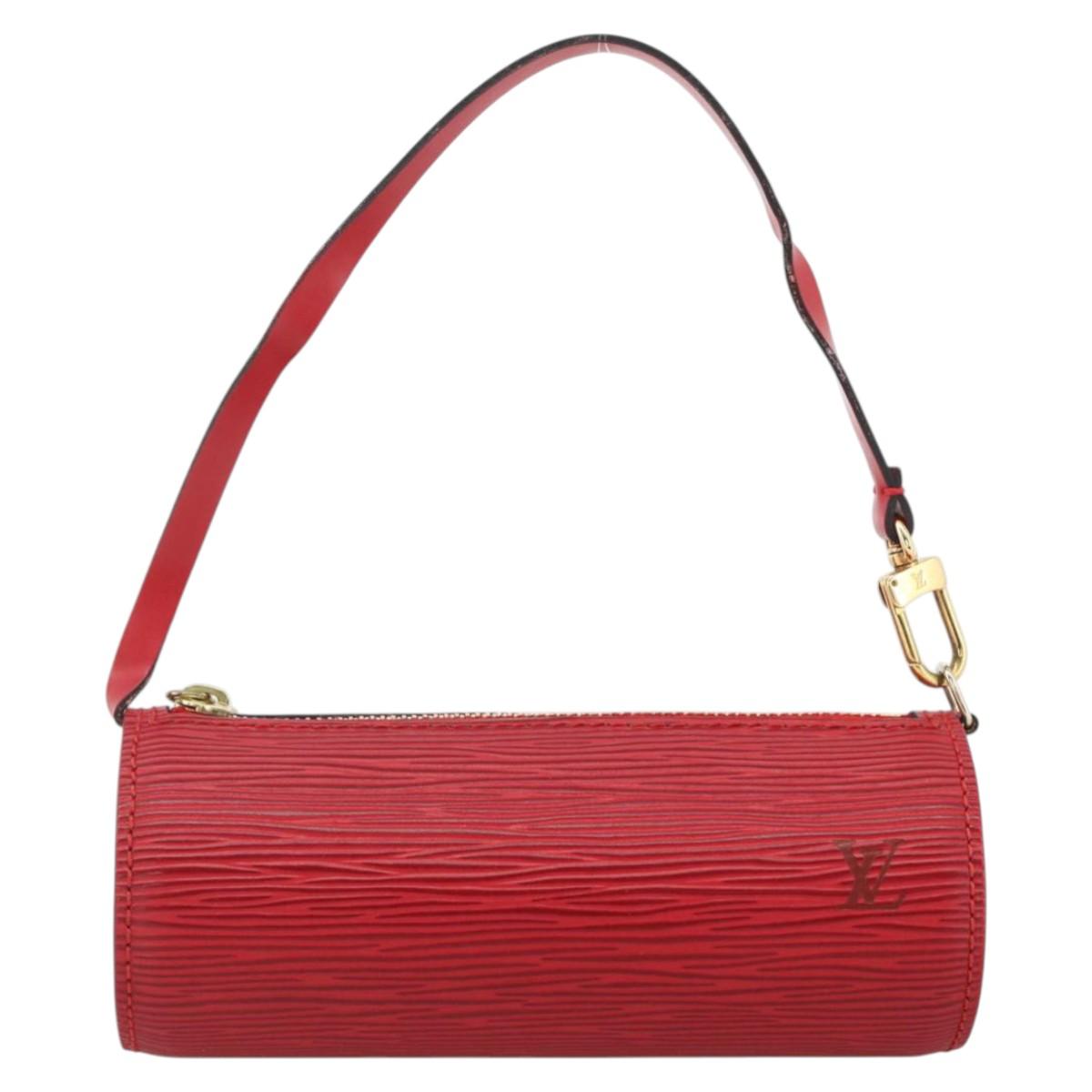 LOUIS VUITTON Epi Soufflot Pouch Accessory Pouch Red LV Auth 172405