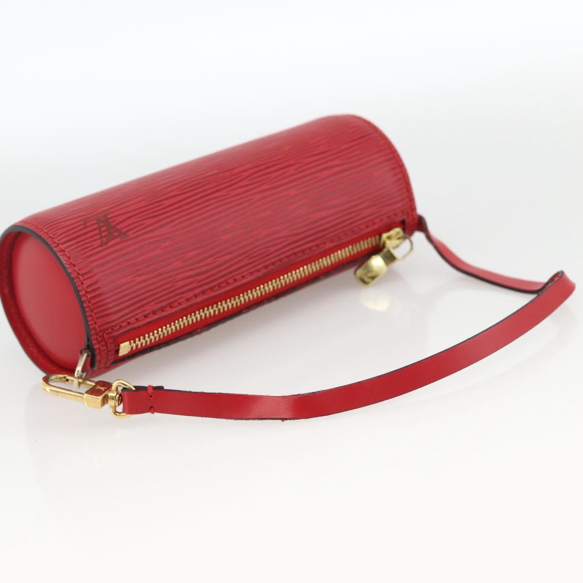 LOUIS VUITTON Epi Soufflot Pouch Accessory Pouch Red LV Auth 172405