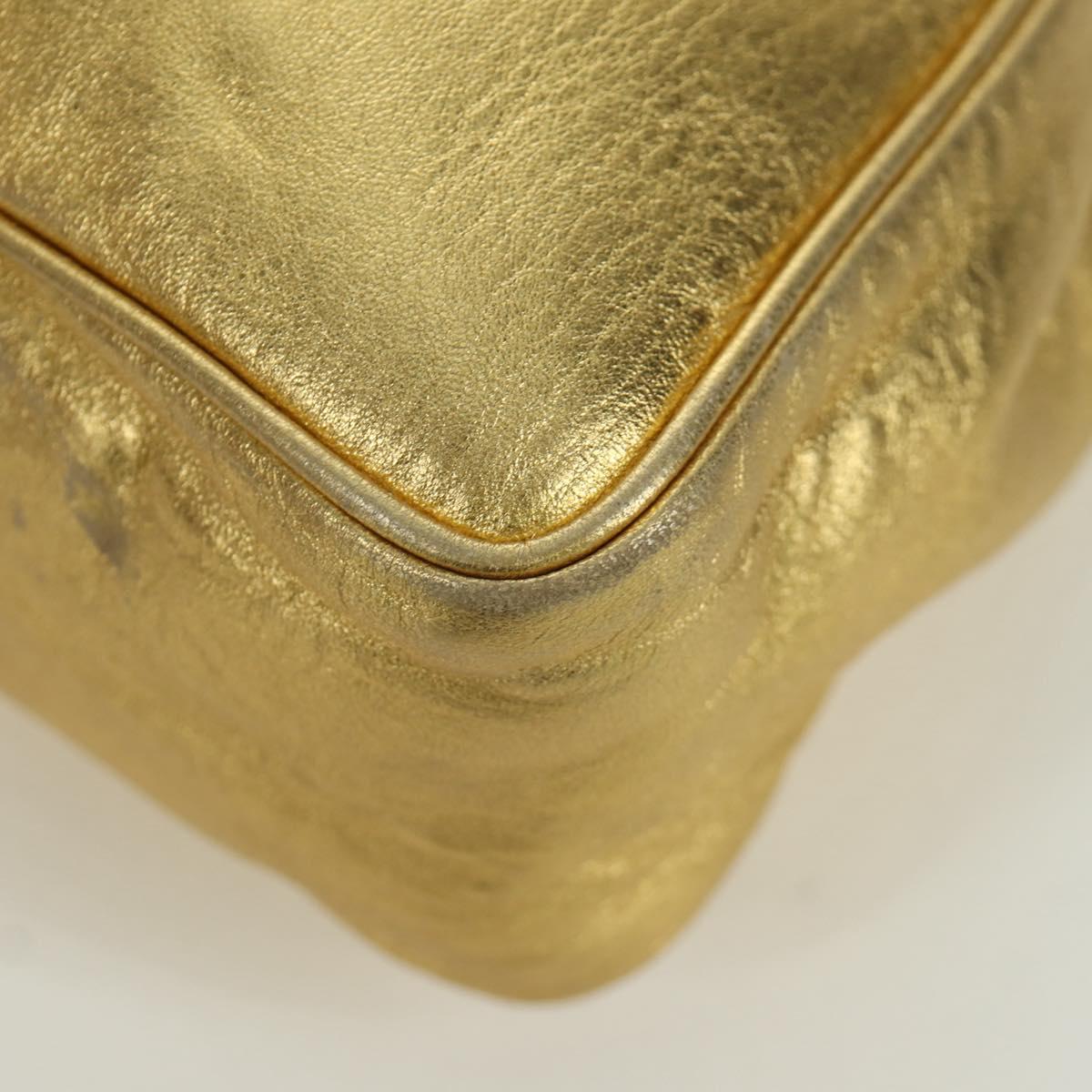 BOTTEGA VENETA Backpack Leather Gold Auth 172406V