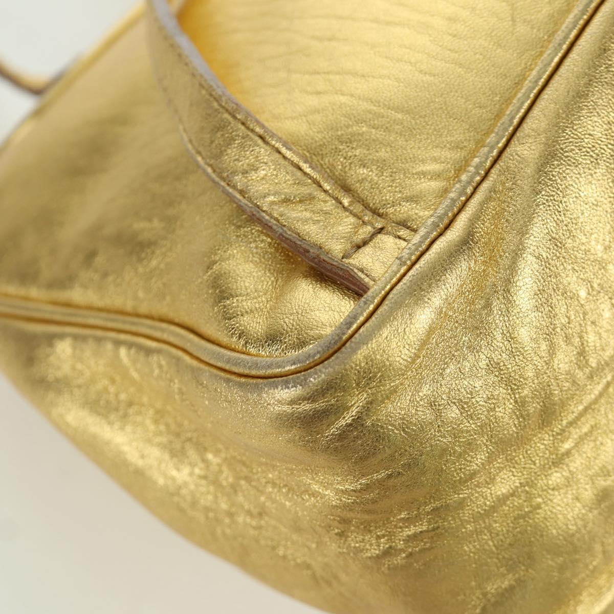 BOTTEGA VENETA Backpack Leather Gold Auth 172406V