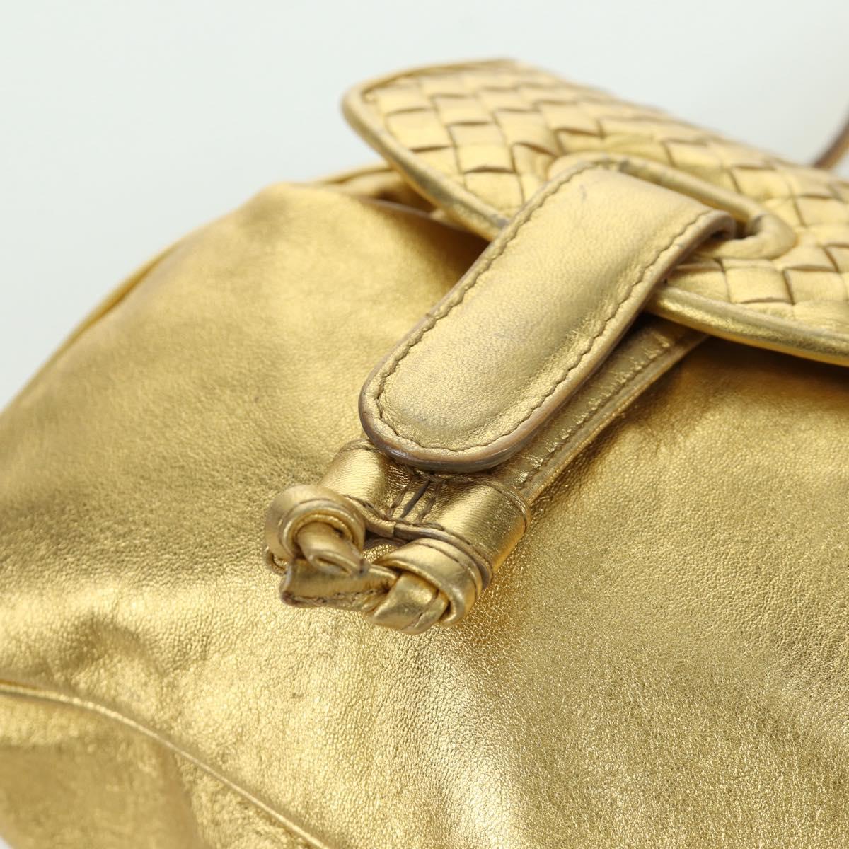 BOTTEGA VENETA Backpack Leather Gold Auth 172406V