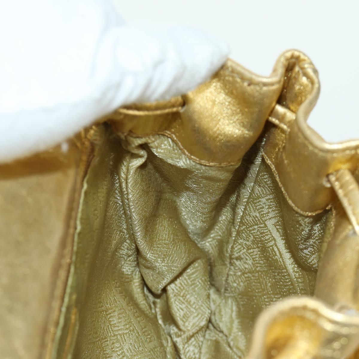 BOTTEGA VENETA Backpack Leather Gold Auth 172406V
