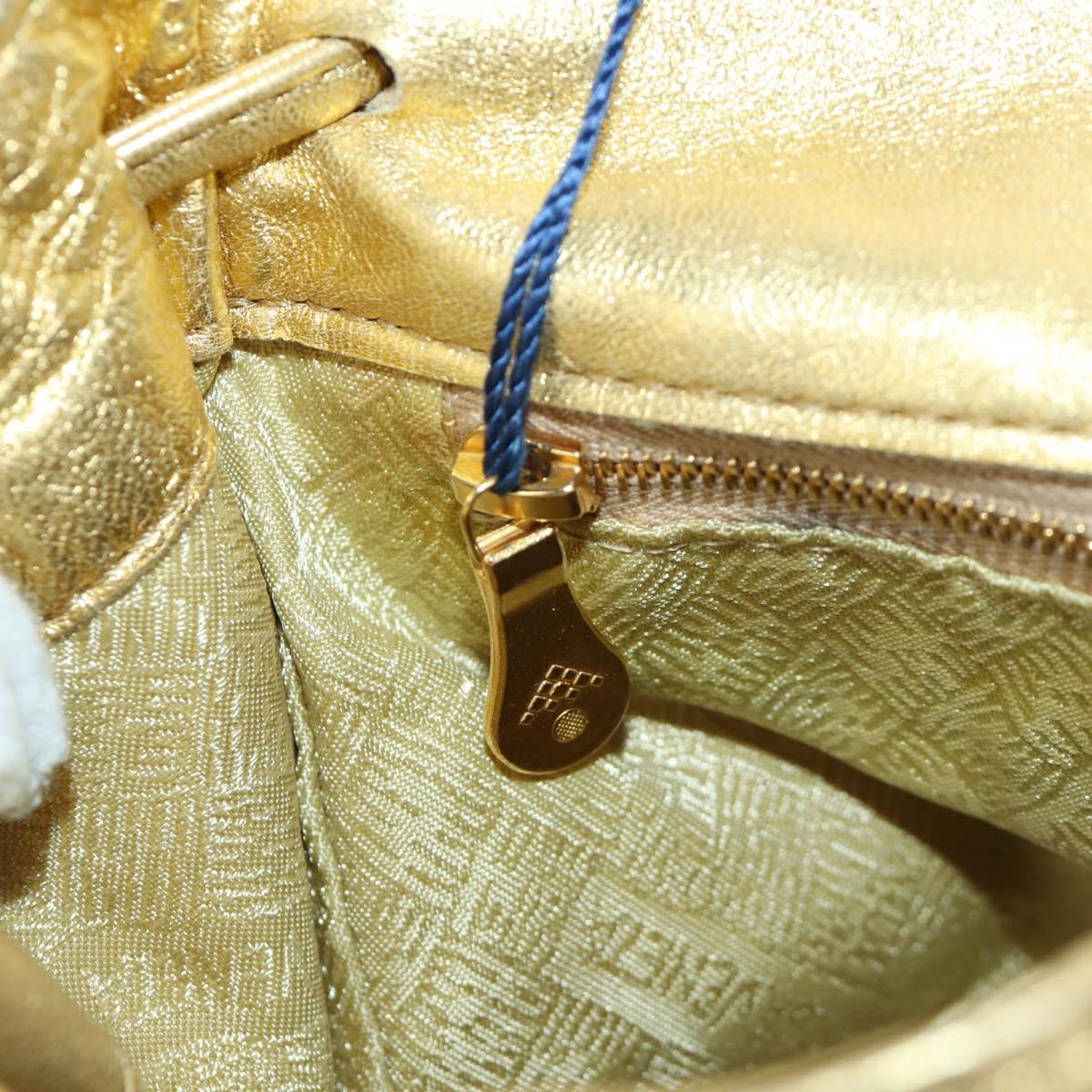 BOTTEGA VENETA Backpack Leather Gold Auth 172406V
