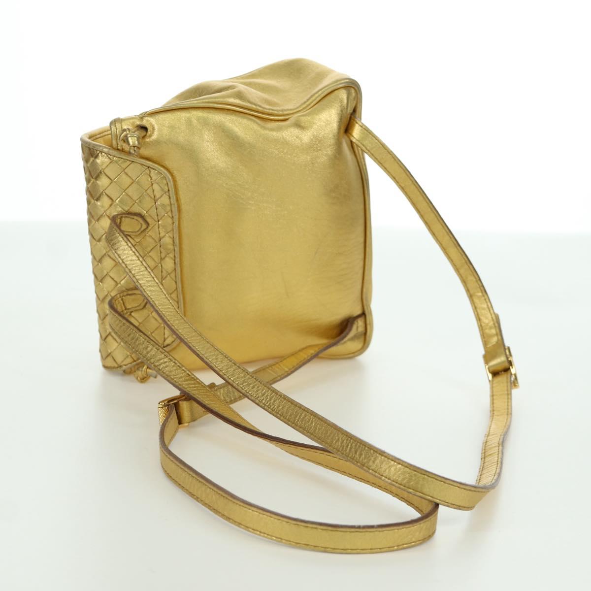 BOTTEGA VENETA Backpack Leather Gold Auth 172406V