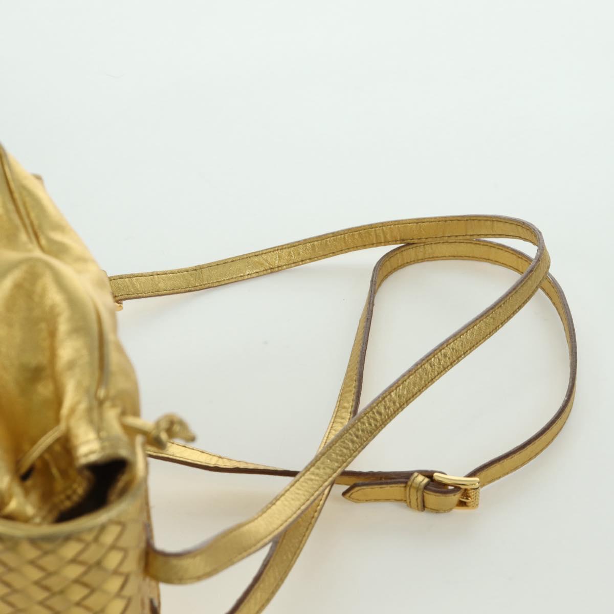 BOTTEGA VENETA Backpack Leather Gold Auth 172406V