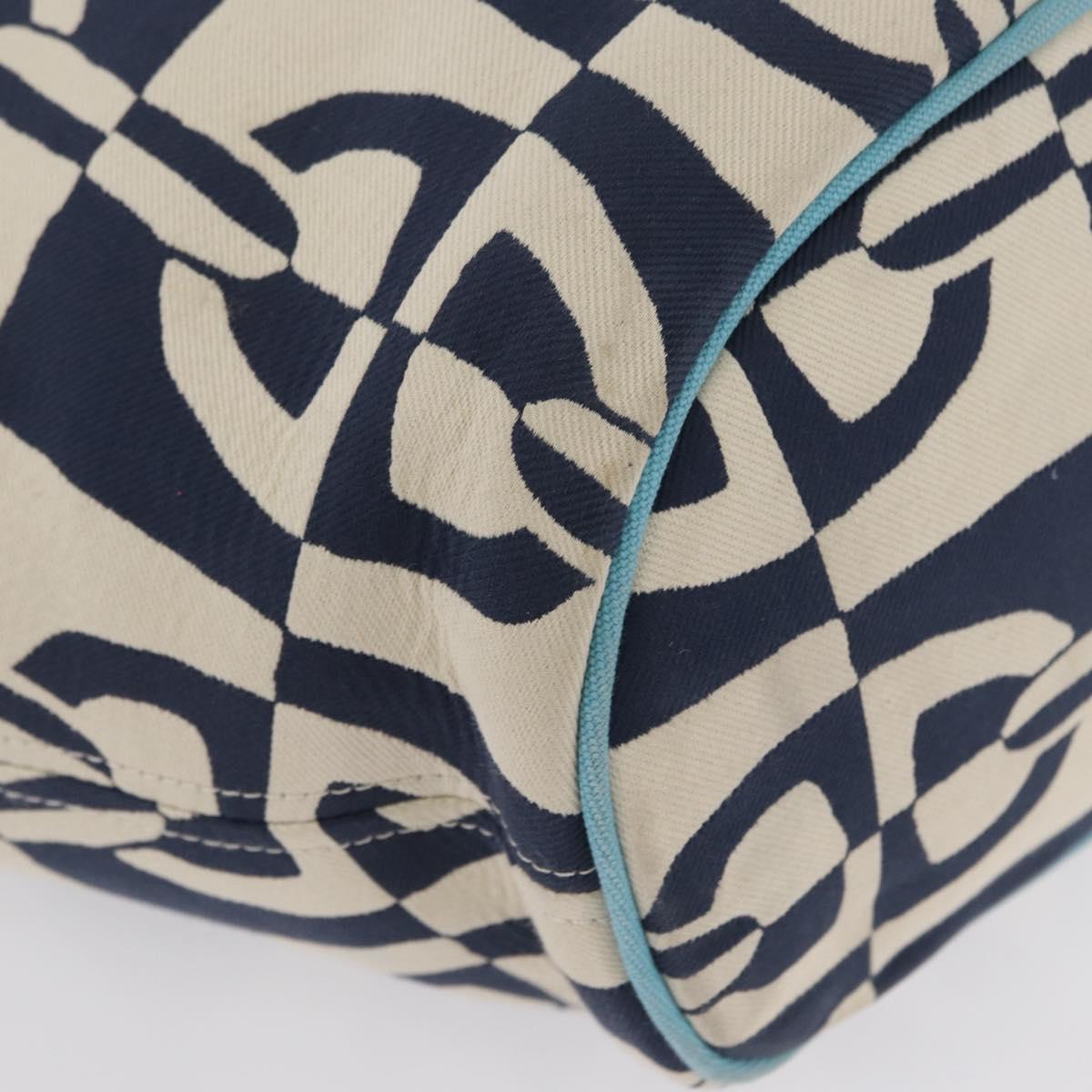 HERMES Panier Plage PM Tote Bag Canvas Navy Auth 172409