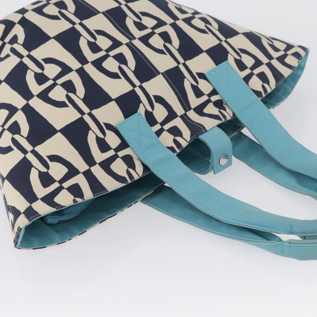 HERMES Panier Plage PM Tote Bag Canvas Navy Auth 172409