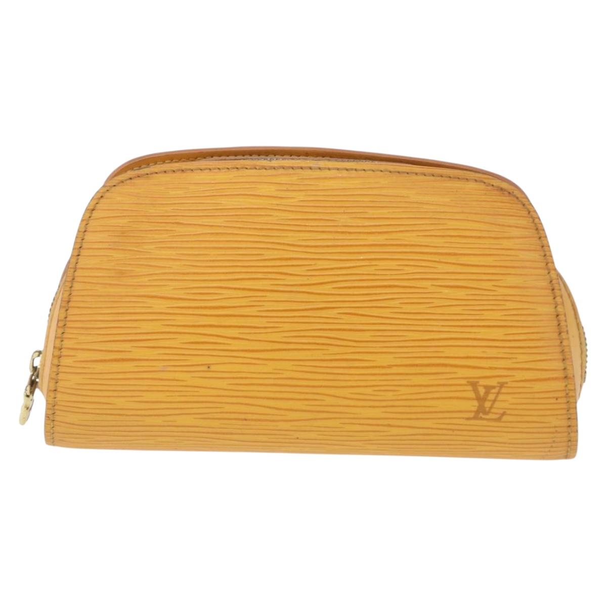 LOUIS VUITTON Epi Dauphine PM Pouch Yellow M48449 LV Auth 172428