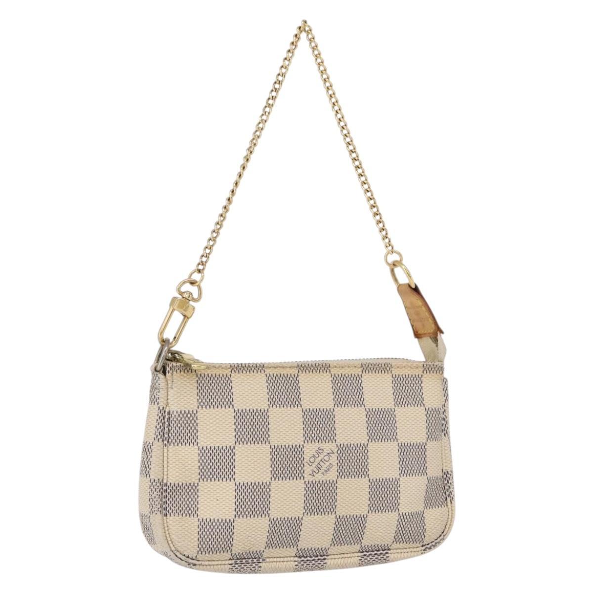 LOUIS VUITTON Damier Azur Mini Pochette Accessoires Pouch N63005 LV Auth 172435V