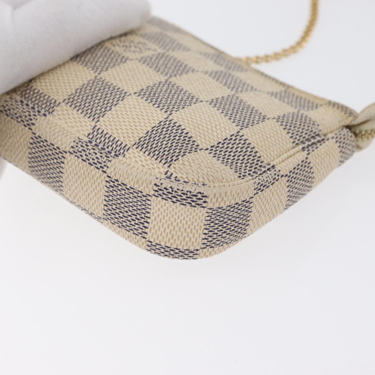 LOUIS VUITTON Damier Azur Mini Pochette Accessoires Pouch N63005 LV Auth 172435V