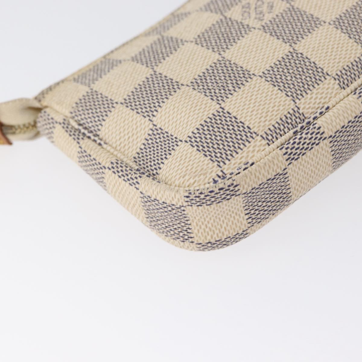 LOUIS VUITTON Damier Azur Mini Pochette Accessoires Pouch N63005 LV Auth 172435V