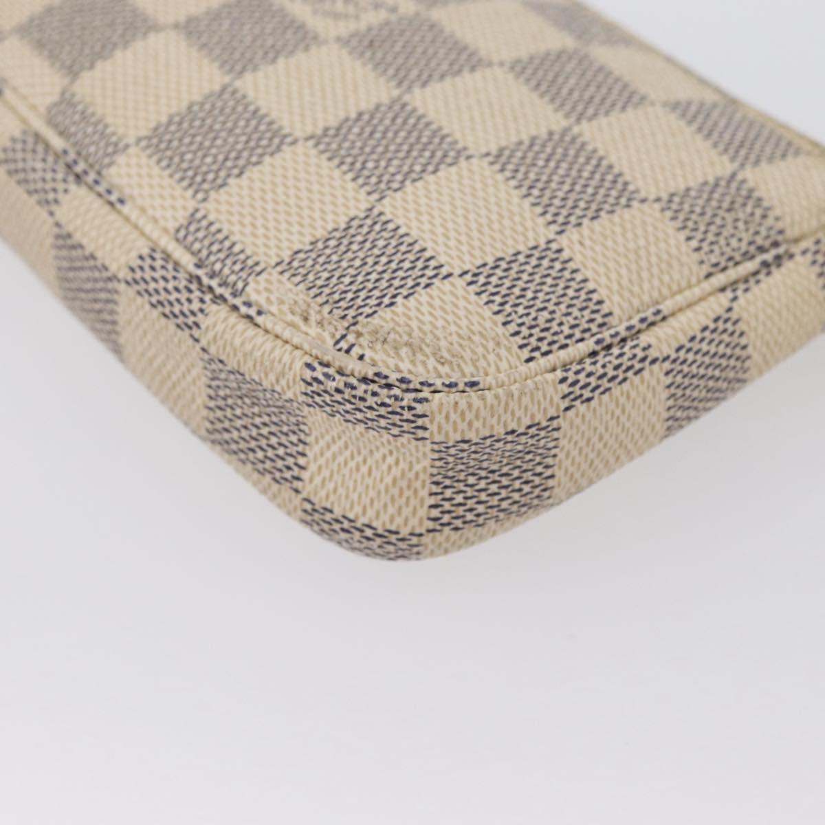 LOUIS VUITTON Damier Azur Mini Pochette Accessoires Pouch N63005 LV Auth 172435V