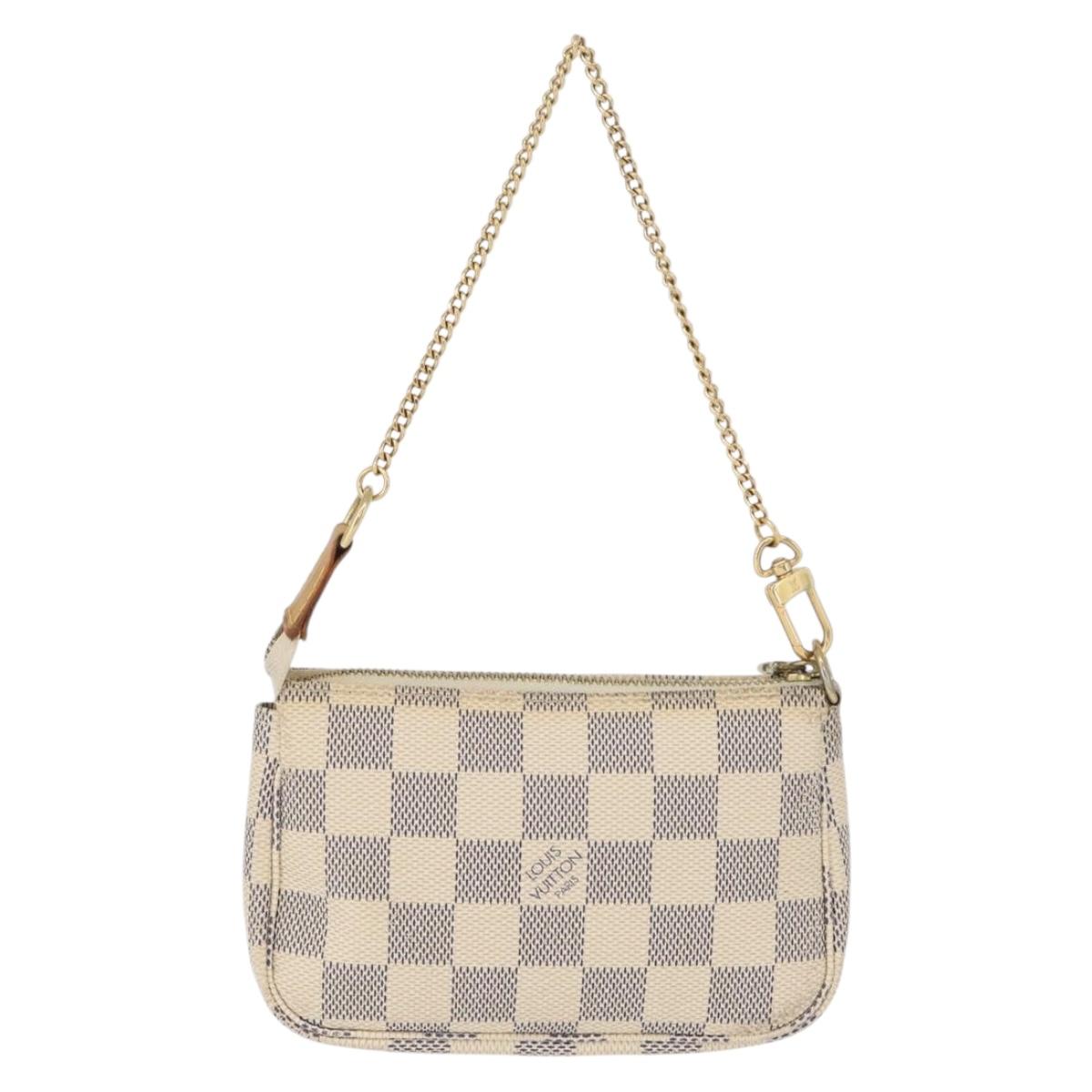 LOUIS VUITTON Damier Azur Mini Pochette Accessoires Pouch N63005 LV Auth 172435V
