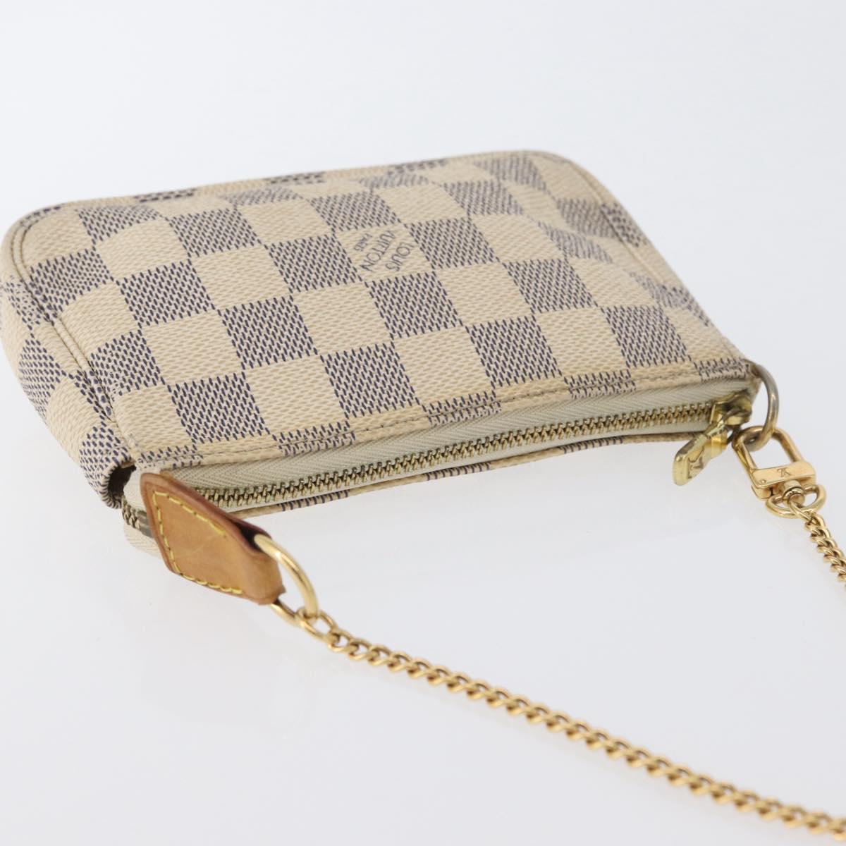 LOUIS VUITTON Damier Azur Mini Pochette Accessoires Pouch N63005 LV Auth 172435V