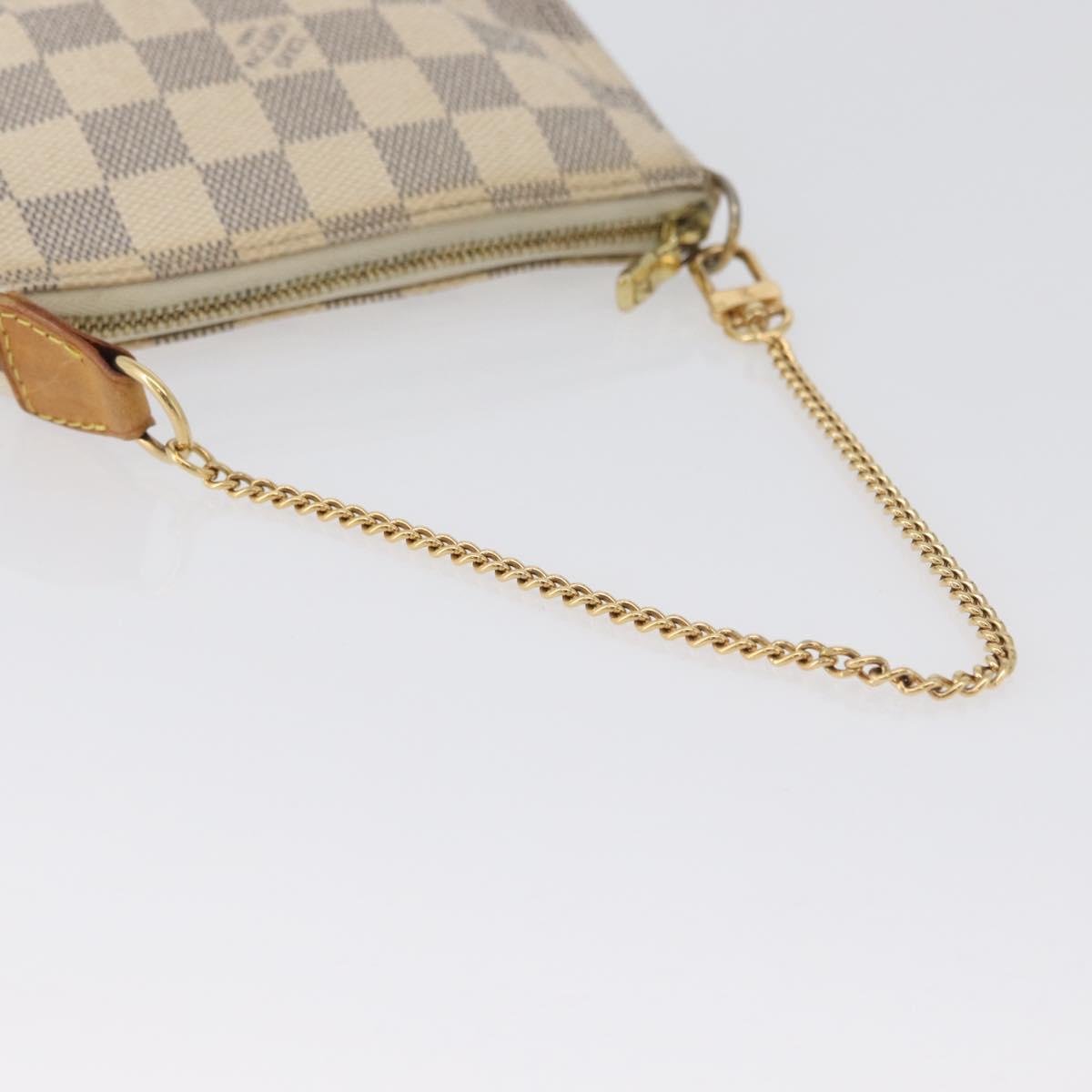 LOUIS VUITTON Damier Azur Mini Pochette Accessoires Pouch N63005 LV Auth 172435V