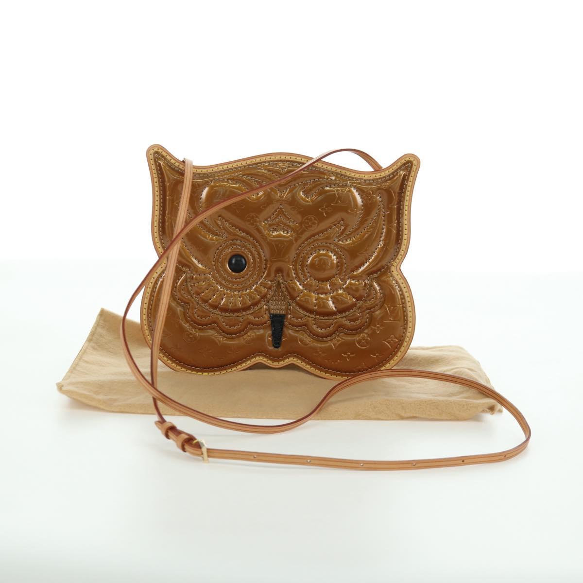 LOUIS VUITTON Vernis Comte De Feu Pochette Owl Bag Bronze M92268 Auth 172440V