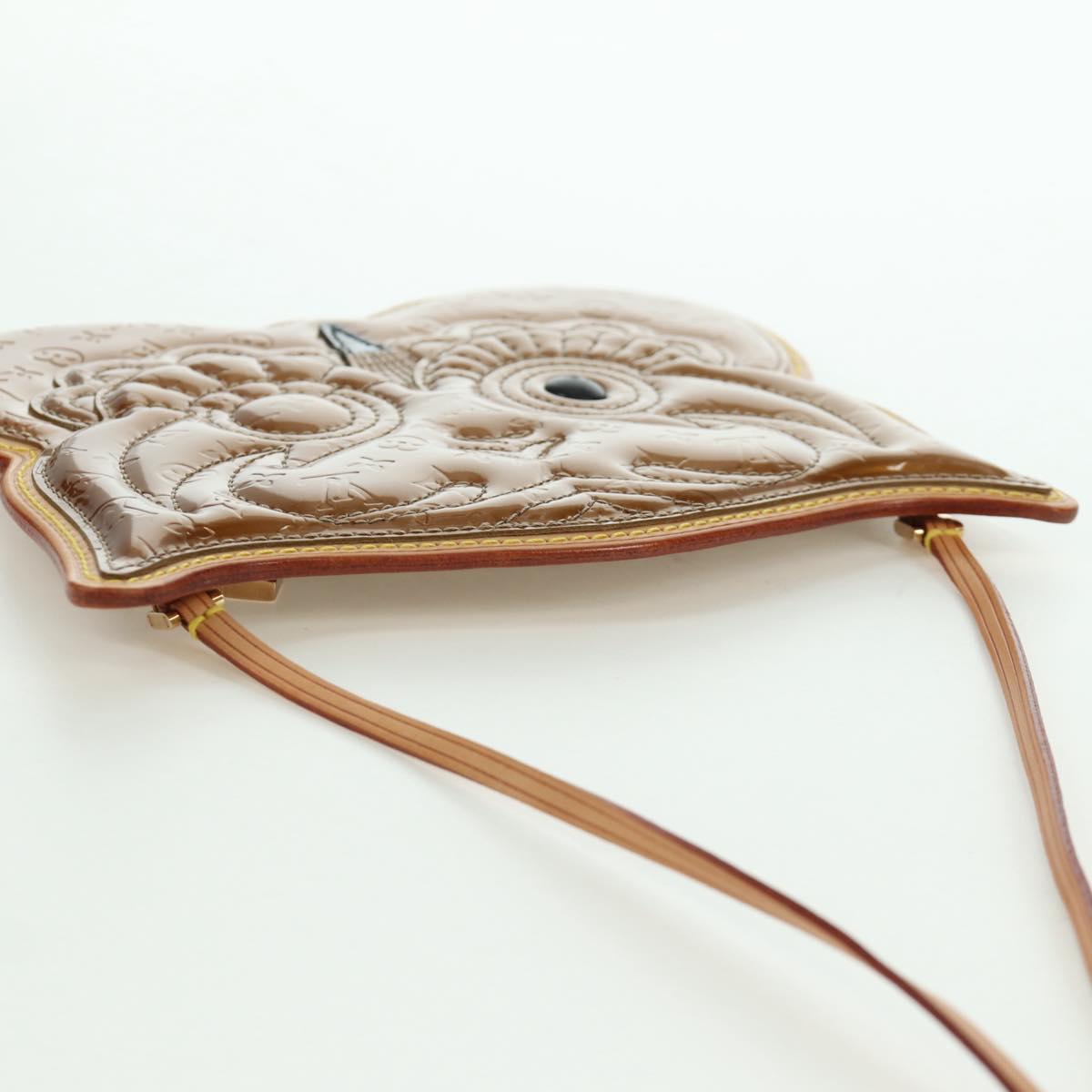 LOUIS VUITTON Vernis Comte De Feu Pochette Owl Bag Bronze M92268 Auth 172440V
