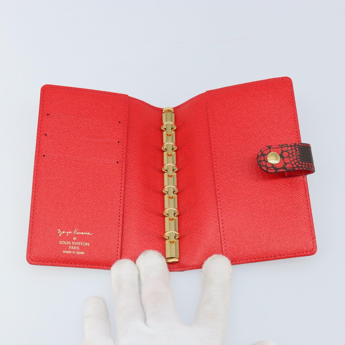 LOUIS VUITTON Yayoi Kusama Agenda PM Day Planner Cover Red R21132 Auth 172444SAV