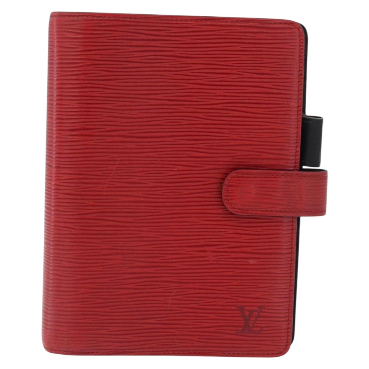 LOUIS VUITTON Epi Agenda MM Day Planner Cover Red R20047 LV Auth 172451