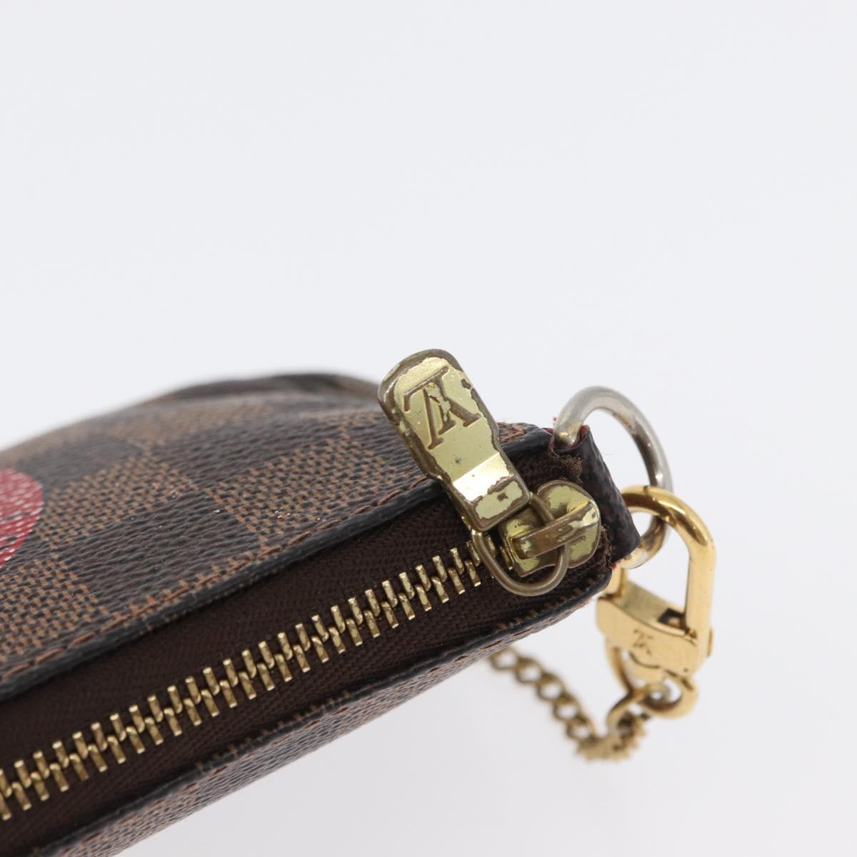 LOUIS VUITTON Damier Ebene T&B Mini Pochette Pouch N58011 Auth 172452A