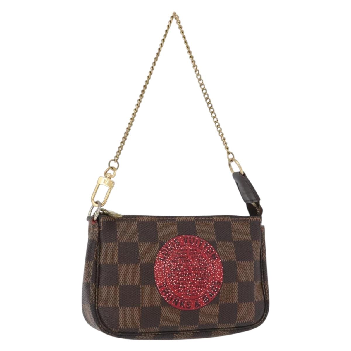 LOUIS VUITTON Damier Ebene T&B Mini Pochette Pouch N58011 Auth 172452A