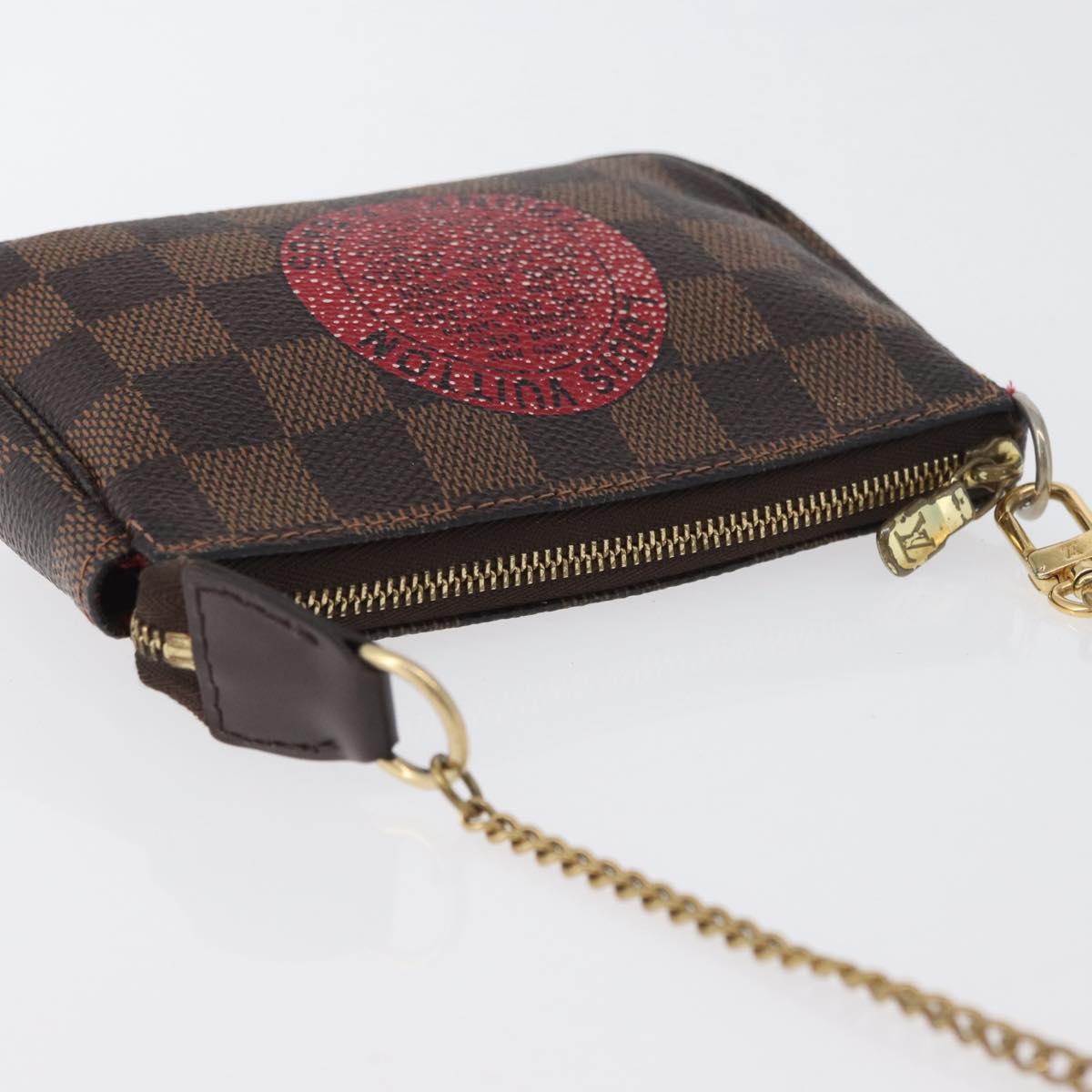LOUIS VUITTON Damier Ebene T&B Mini Pochette Pouch N58011 Auth 172452A