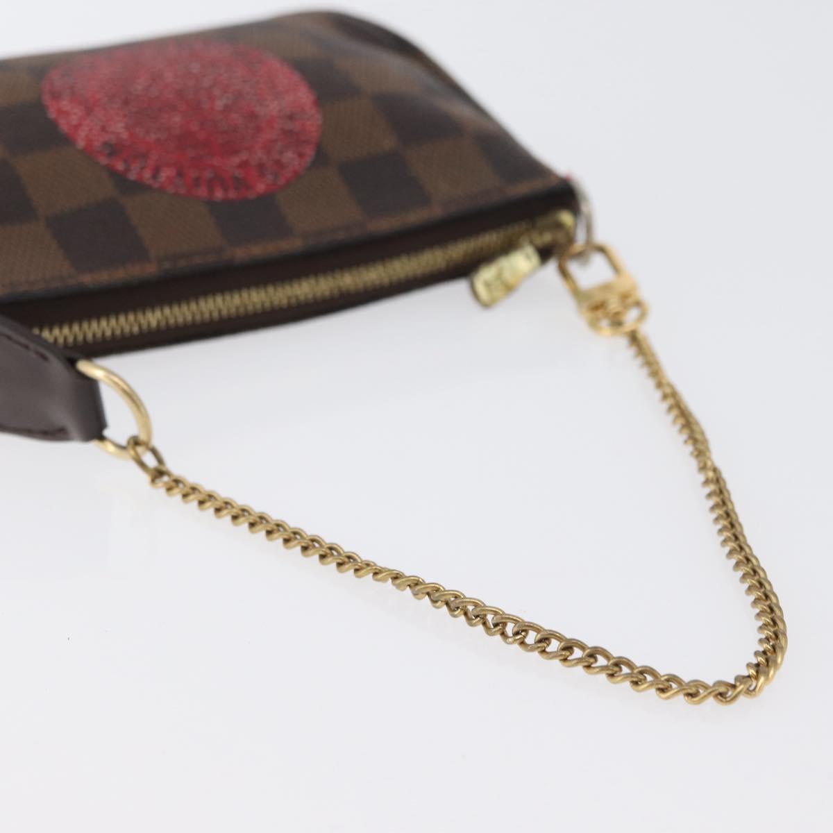 LOUIS VUITTON Damier Ebene T&B Mini Pochette Pouch N58011 Auth 172452A