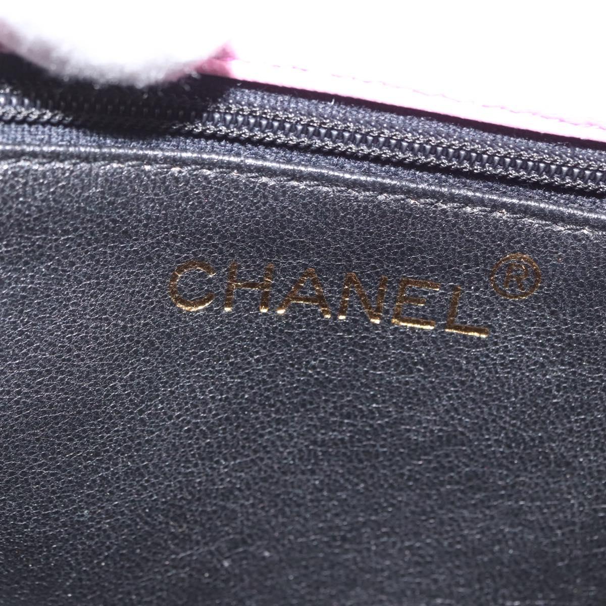 CHANEL Matelasse Chain Camelia Shoulder Bag Canvas Pink Gold CC Auth 172461V
