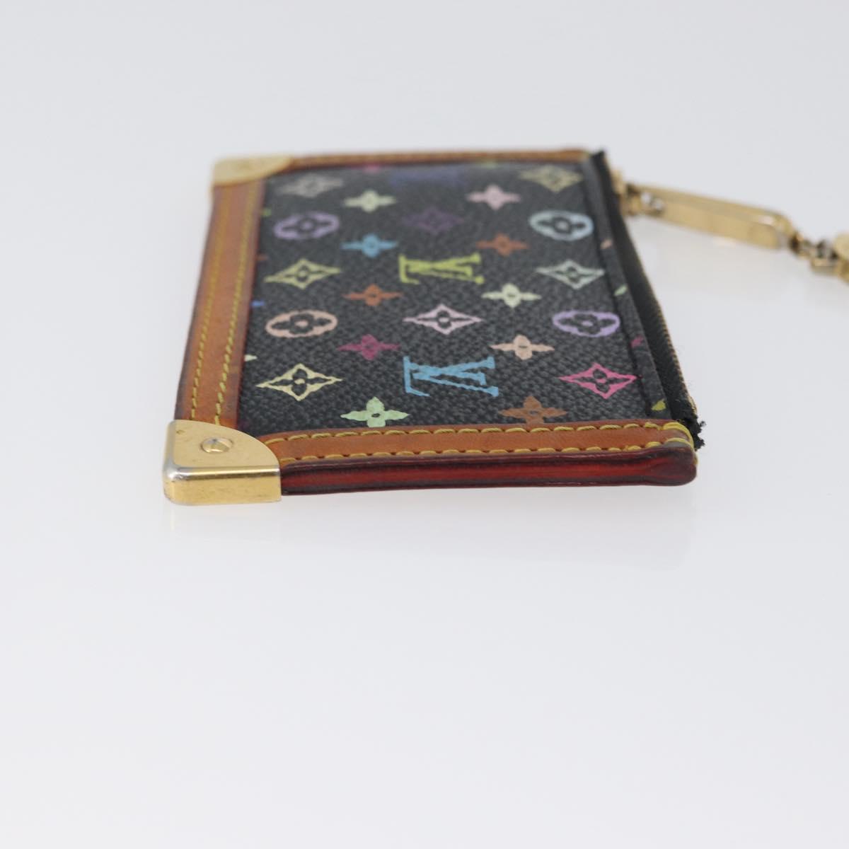 LOUIS VUITTON Multicolor Pochette Cles Coin Purse Black M13664 LV Auth 172463A