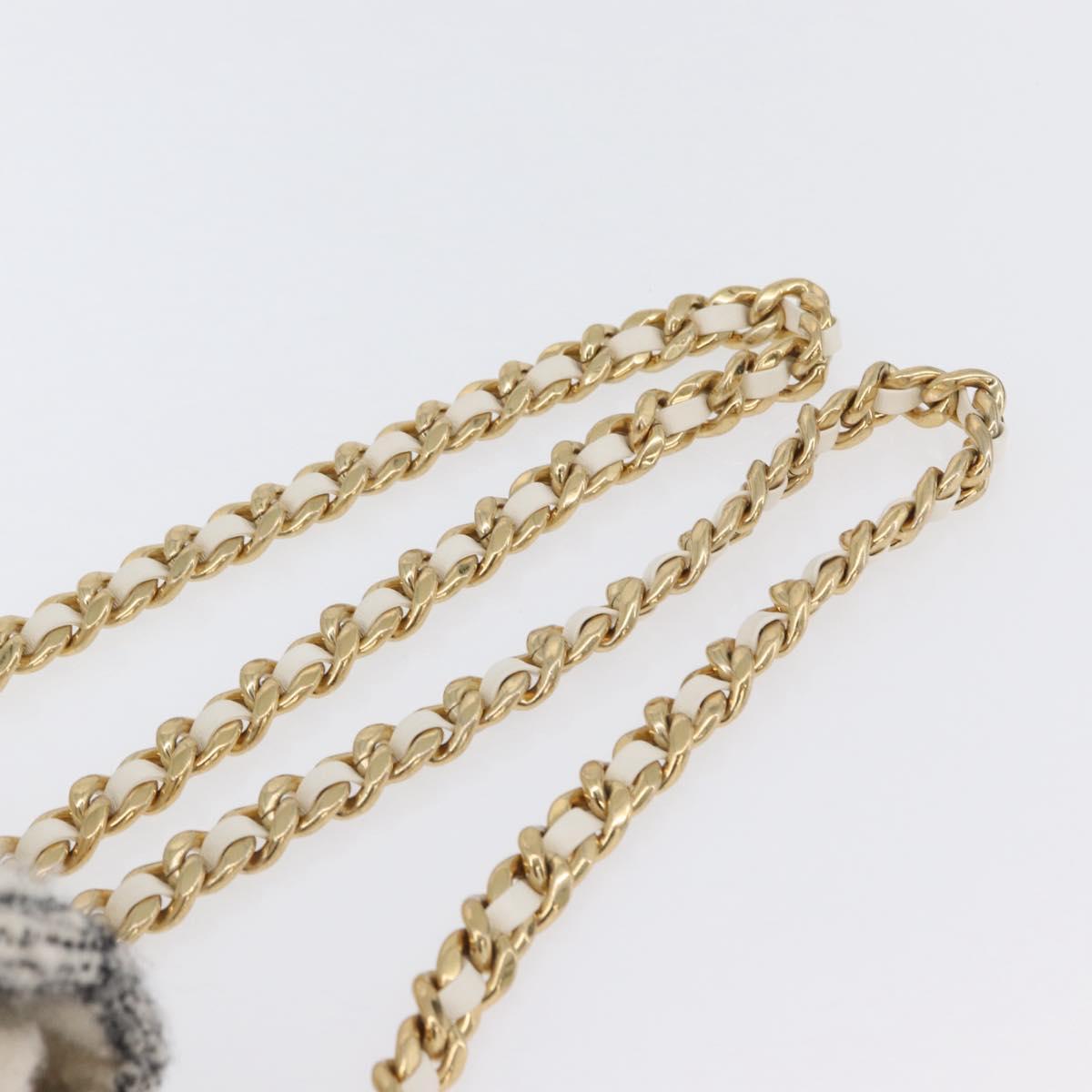CHANEL Matelasse Chain Backpack Tweed White Gold CC Auth 172472SM