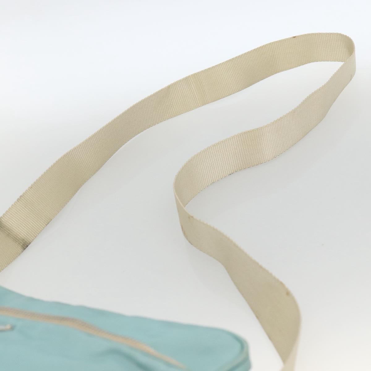 PRADA Shoulder Bag Nylon Light Blue Silver Auth 172476A