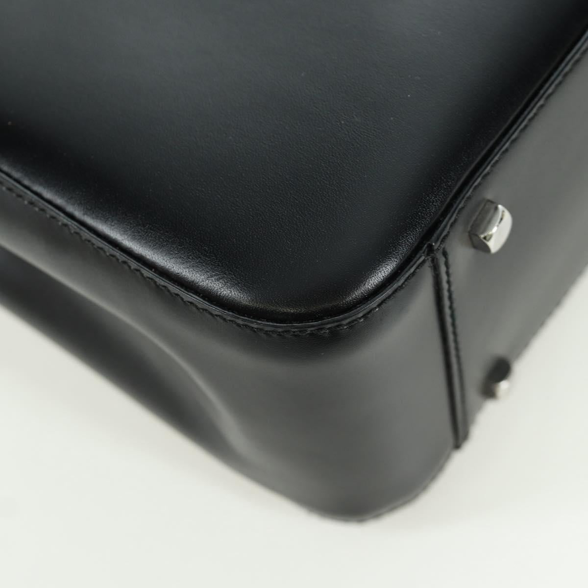 Salvatore Ferragamo Gancini Hand Bag Leather Black Silver Auth 172480V