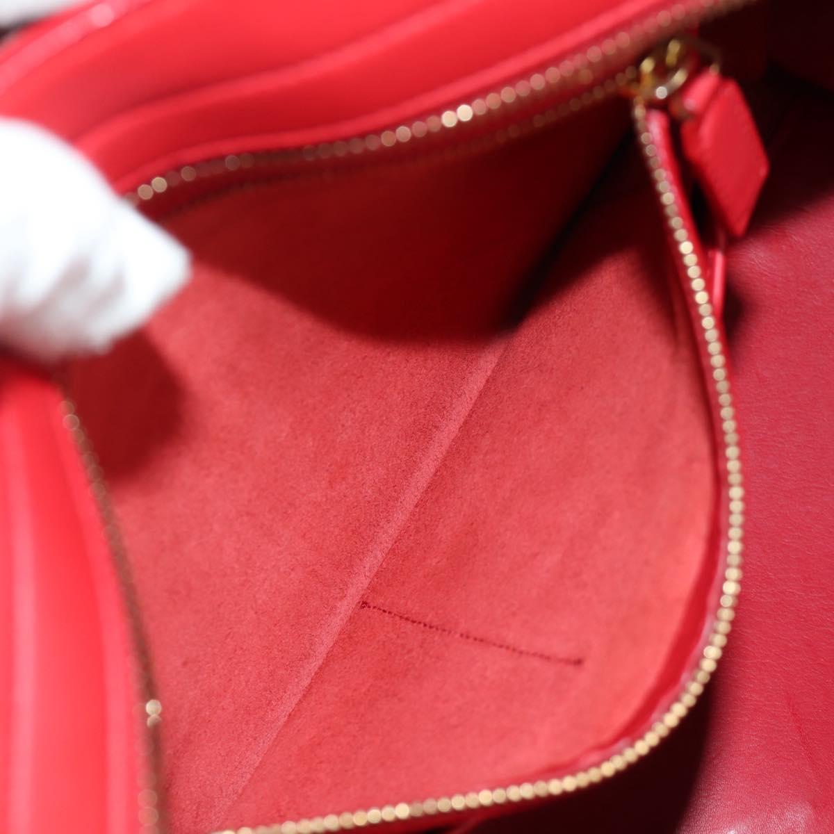 SAINT LAURENT Cabas Classic Hand Bag Leather Red Gold 311208 Auth 172487M