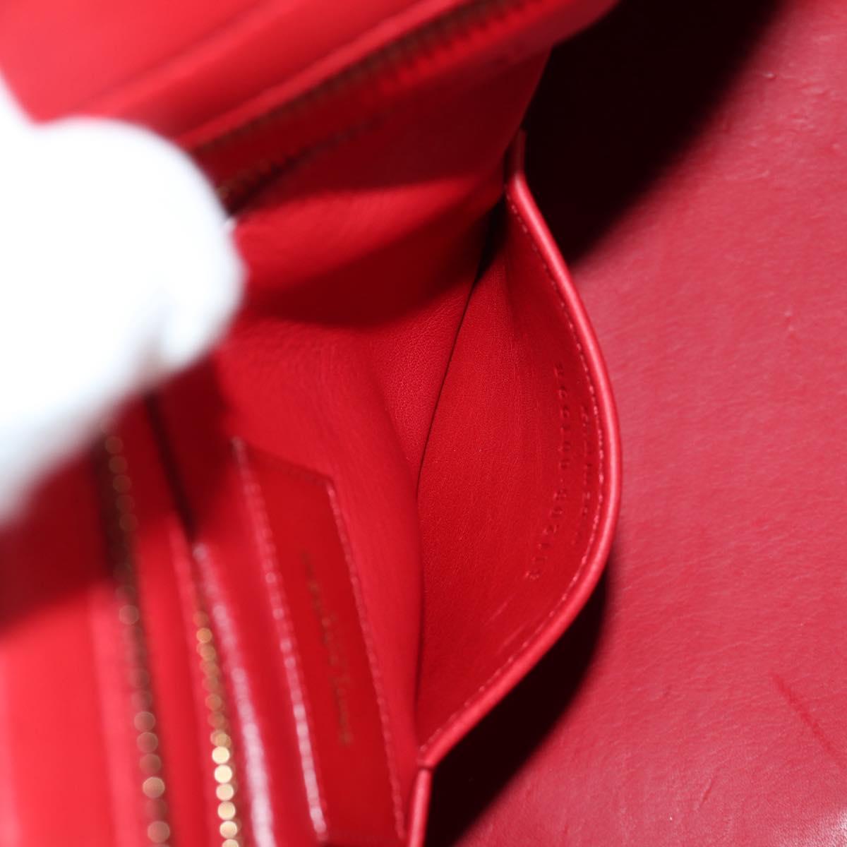 SAINT LAURENT Cabas Classic Hand Bag Leather Red Gold 311208 Auth 172487M