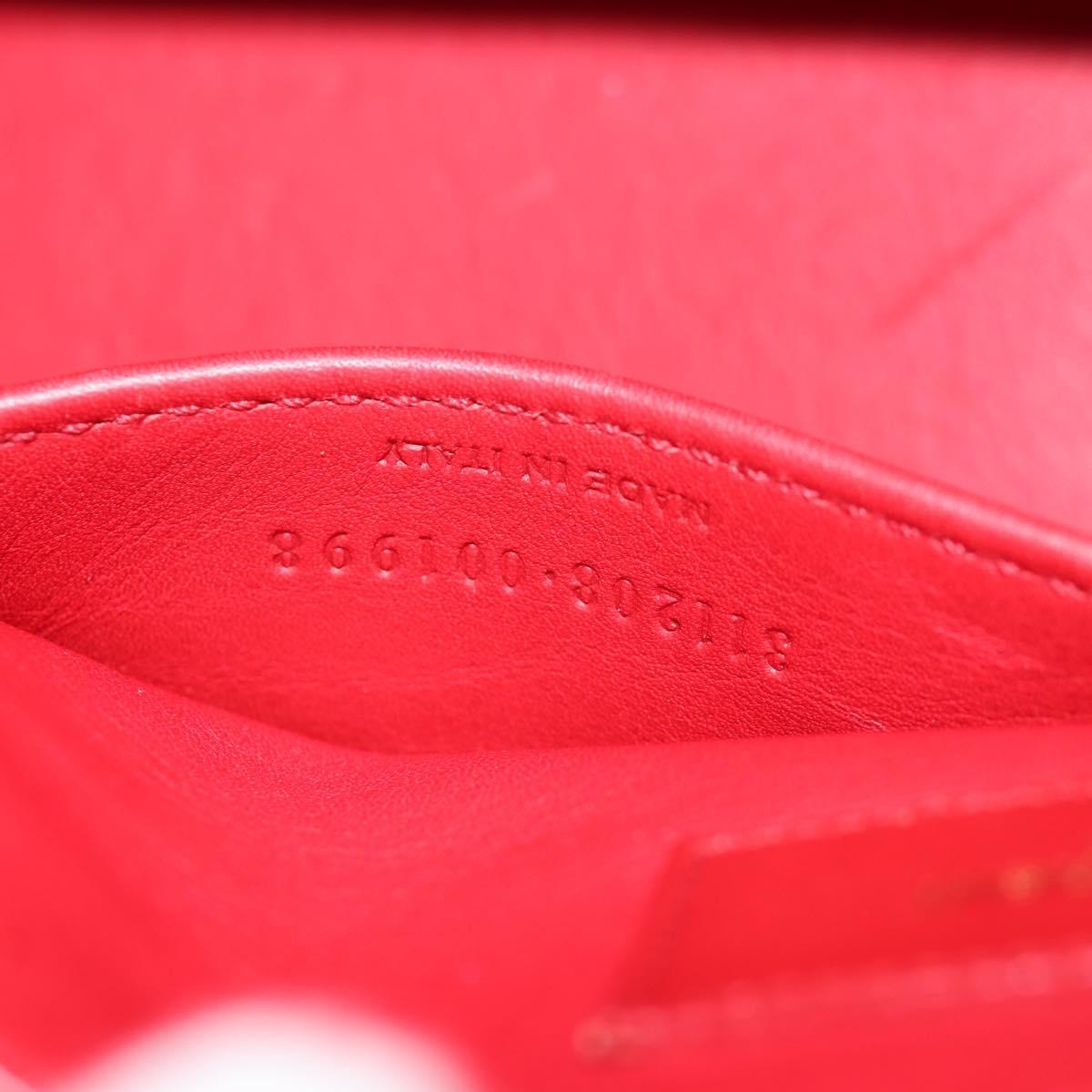 SAINT LAURENT Cabas Classic Hand Bag Leather Red Gold 311208 Auth 172487M