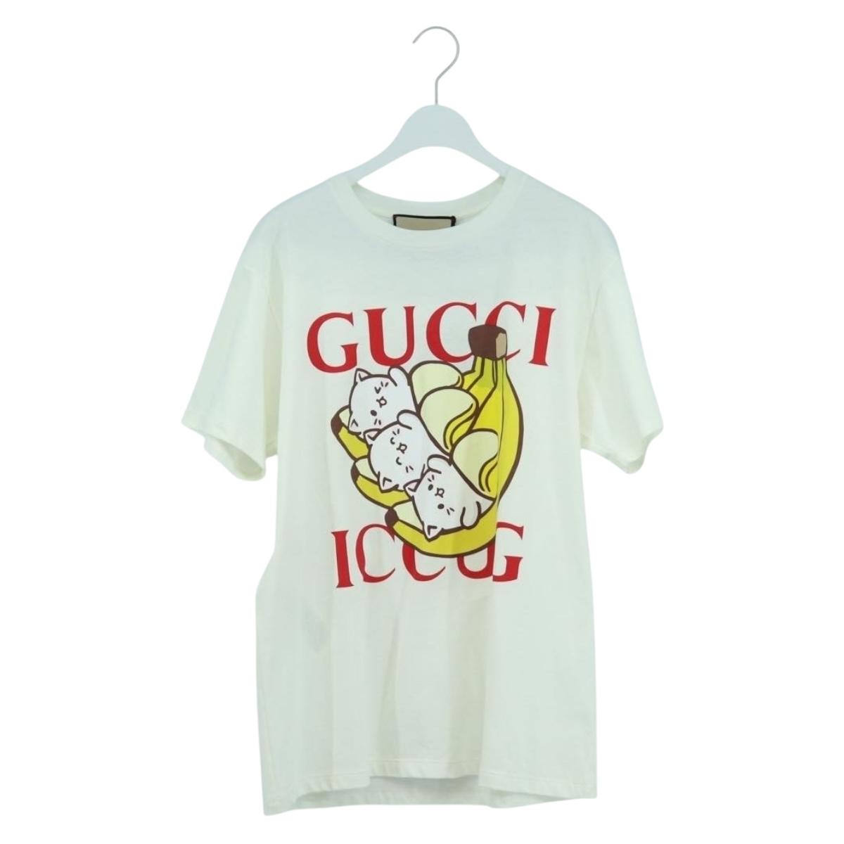 GUCCI Short Sleeved T Shirt Cotton White Auth 172489M