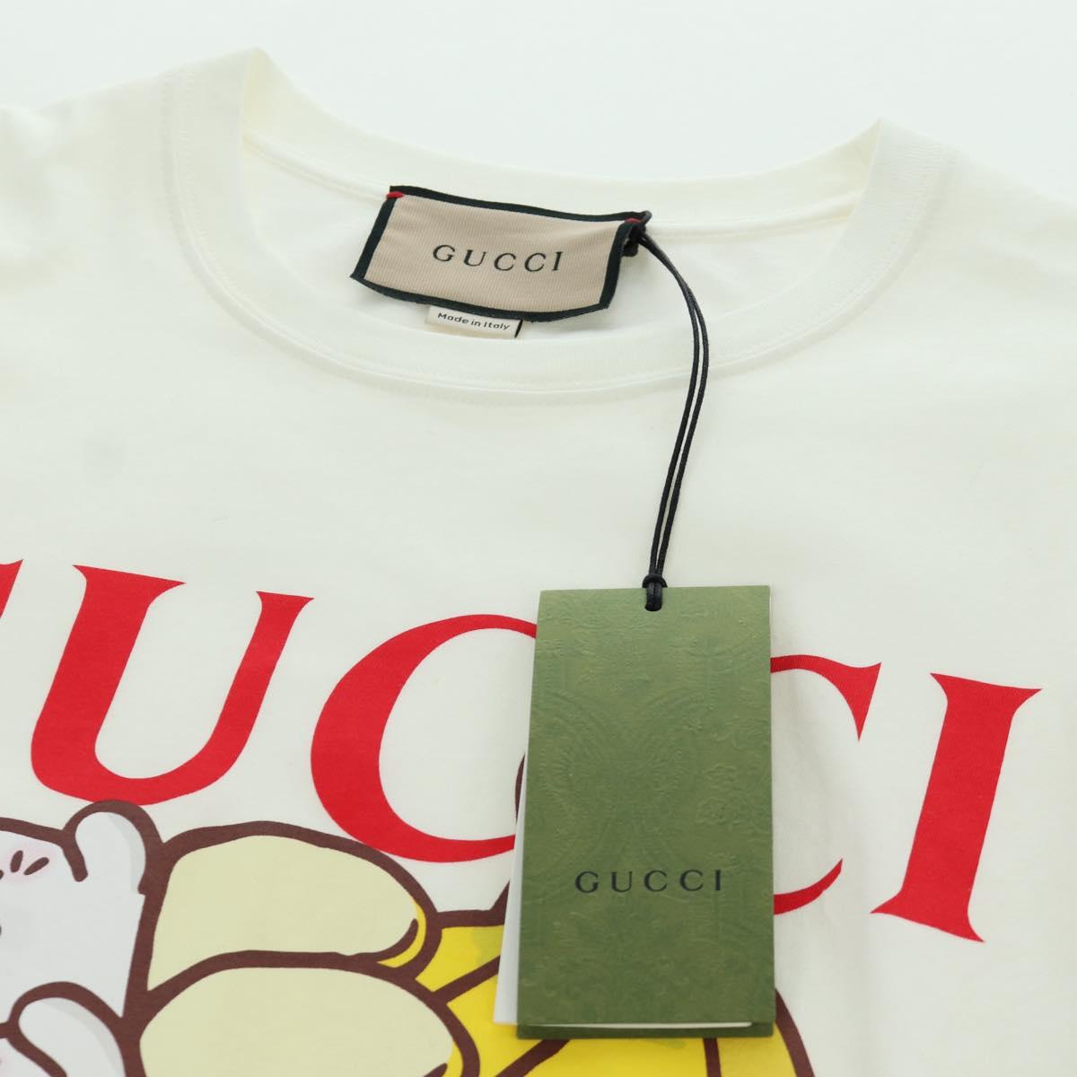GUCCI Short Sleeved T Shirt Cotton White Auth 172489M